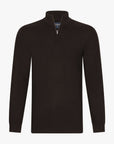 CAVALLARO PULLOVER MERINO HALF ZIP TRUI DARK BROWN
