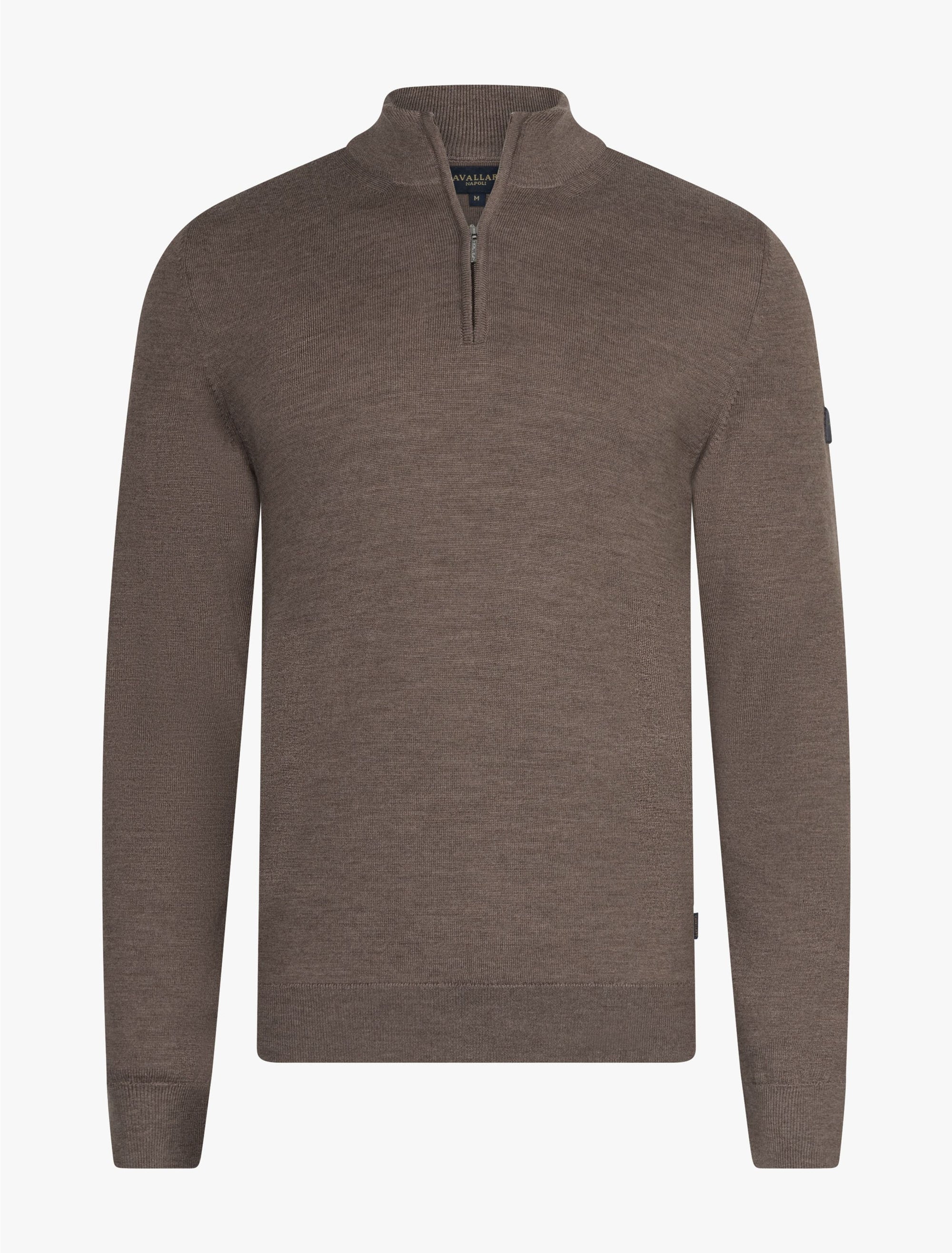 CAVALLARO PULLOVER MERINO HALF ZIP TRUI TAUPE