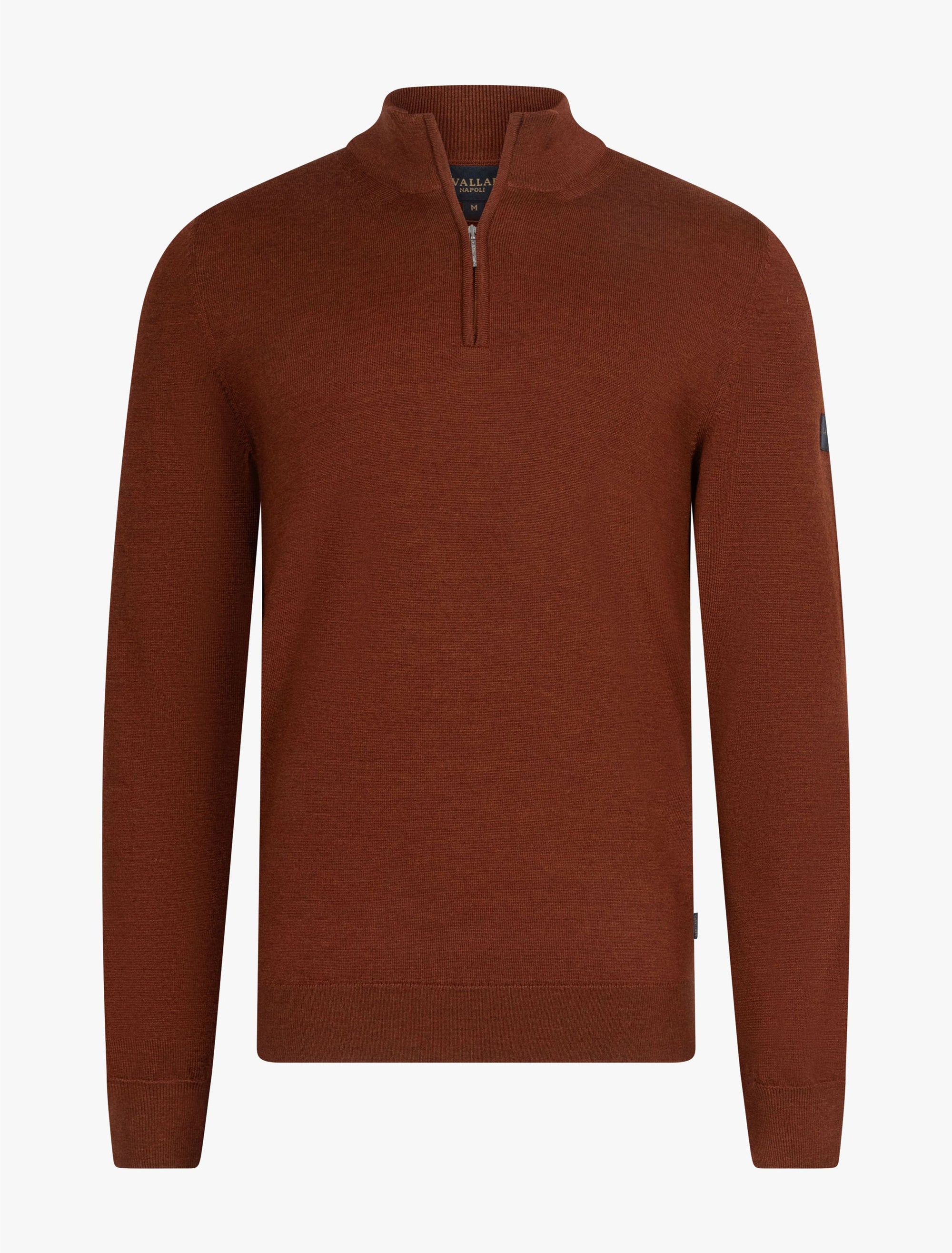 CAVALLARO PULLOVER MERINO HALF ZIP TRUI BURNT RED