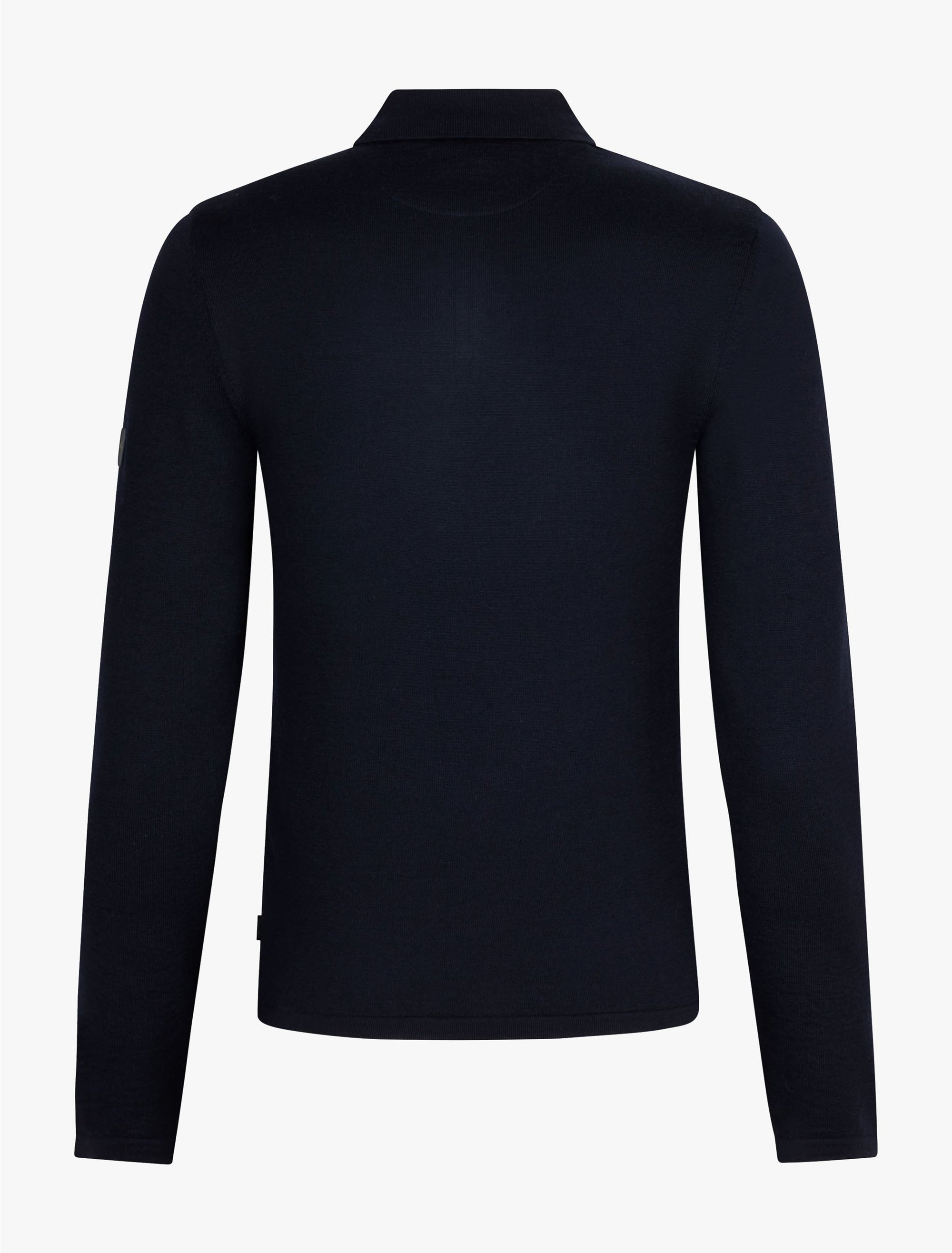 CAVALLARO PULLOVER MERINO ZIP POLO DARK BLUE