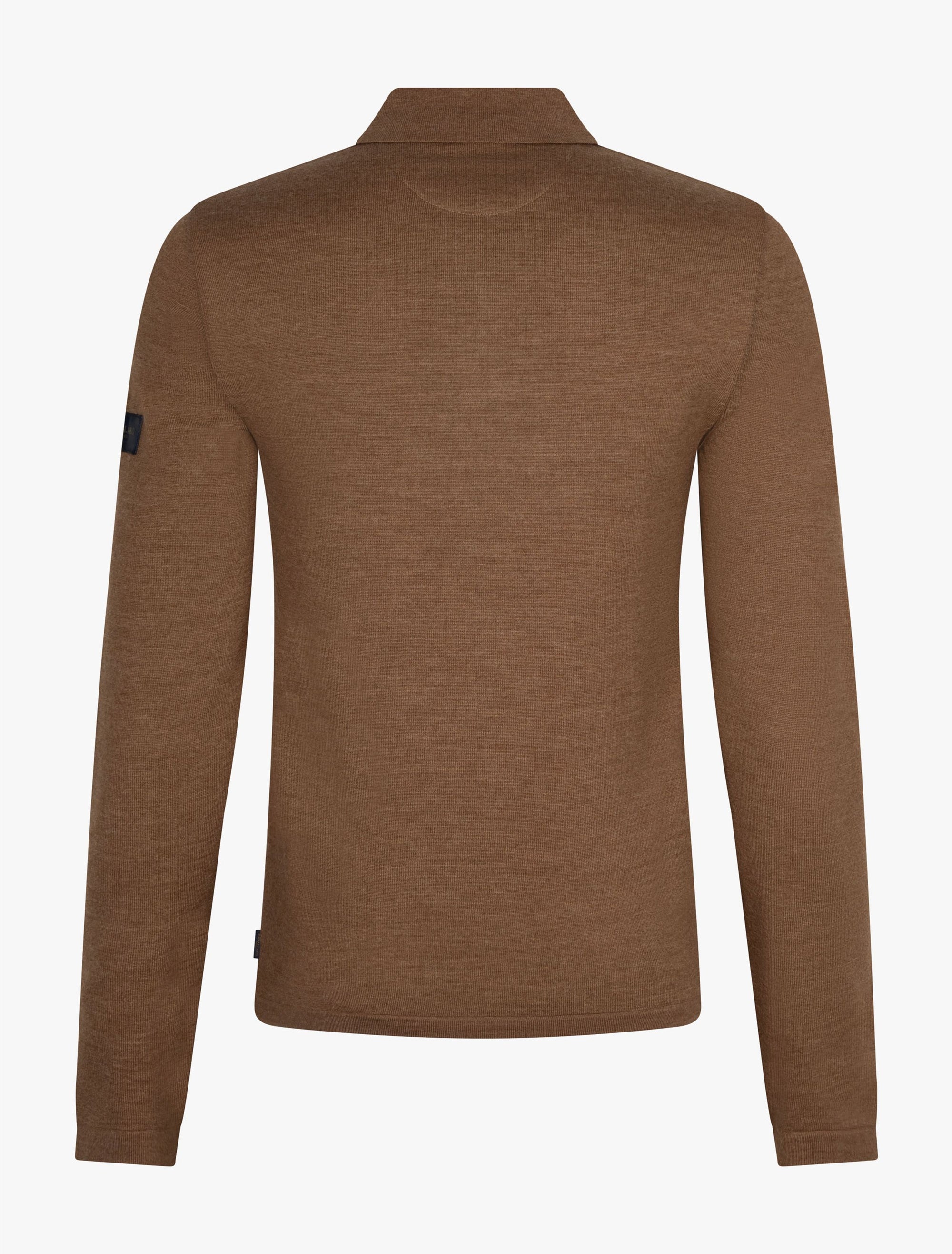 CAVALLARO PULLOVER MERINO ZIP POLO TAUPE