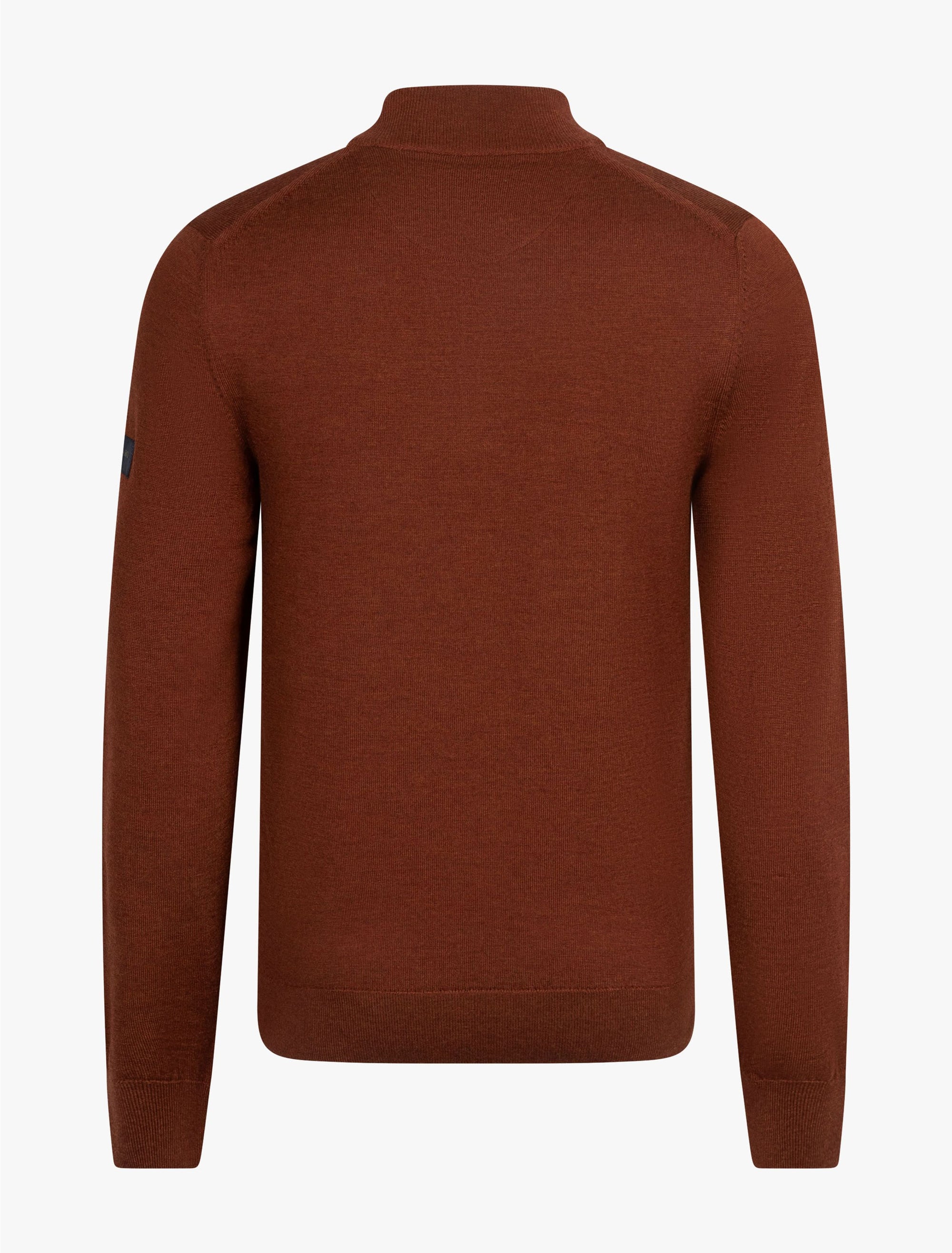 CAVALLARO PULLOVER MERINO HALF ZIP TRUI BURNT RED
