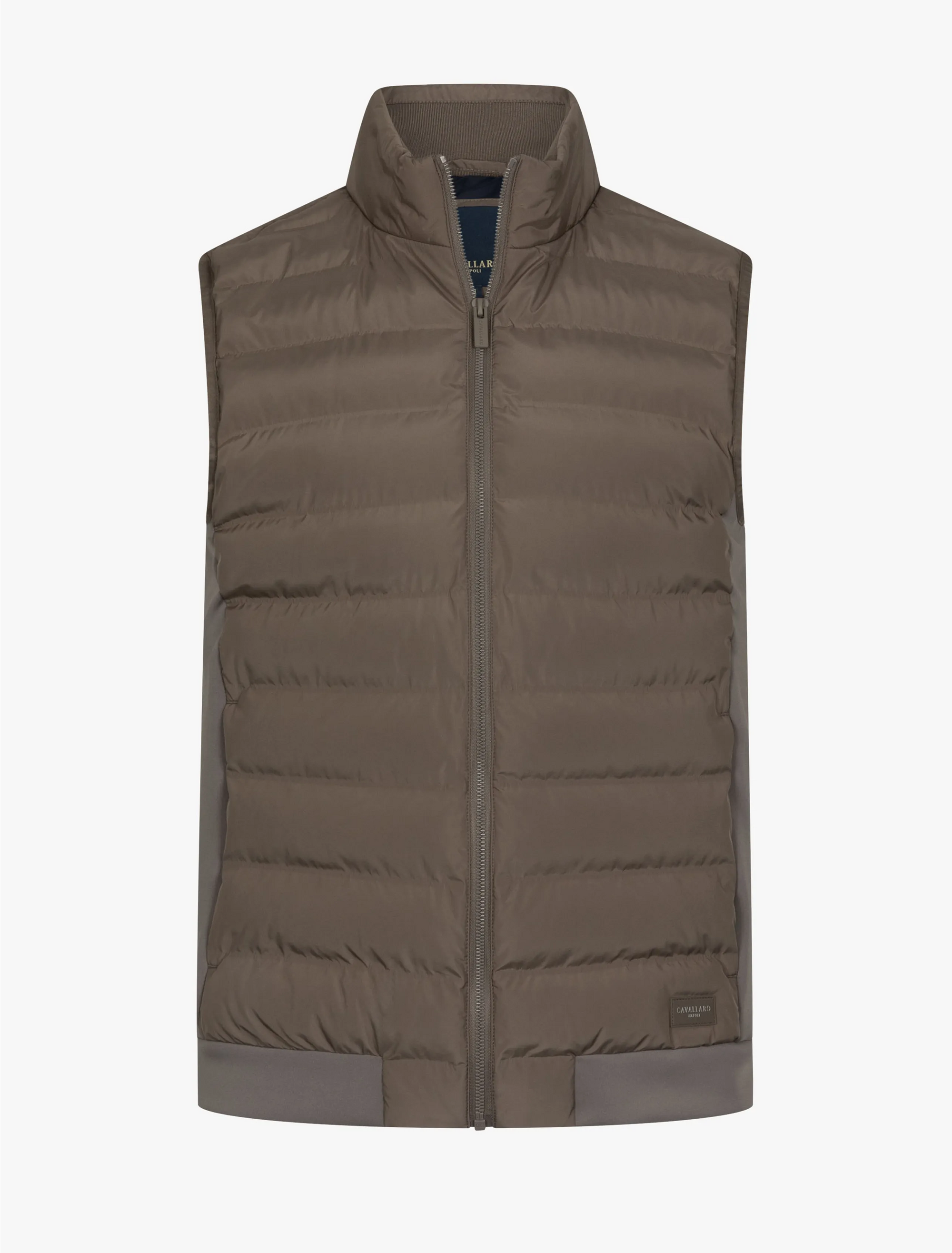 CAVALLARO BODYWARMER QUINTINO LINED DARK TAUPE