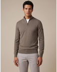 CAVALLARO PULLOVER PALIO HALF ZIP TRUI TAUPE