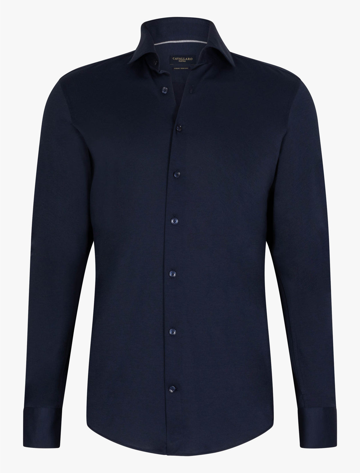 CAVALLARO OVERHEMD COMPATTIO LUXURY TECH KNIT DARK BLUE