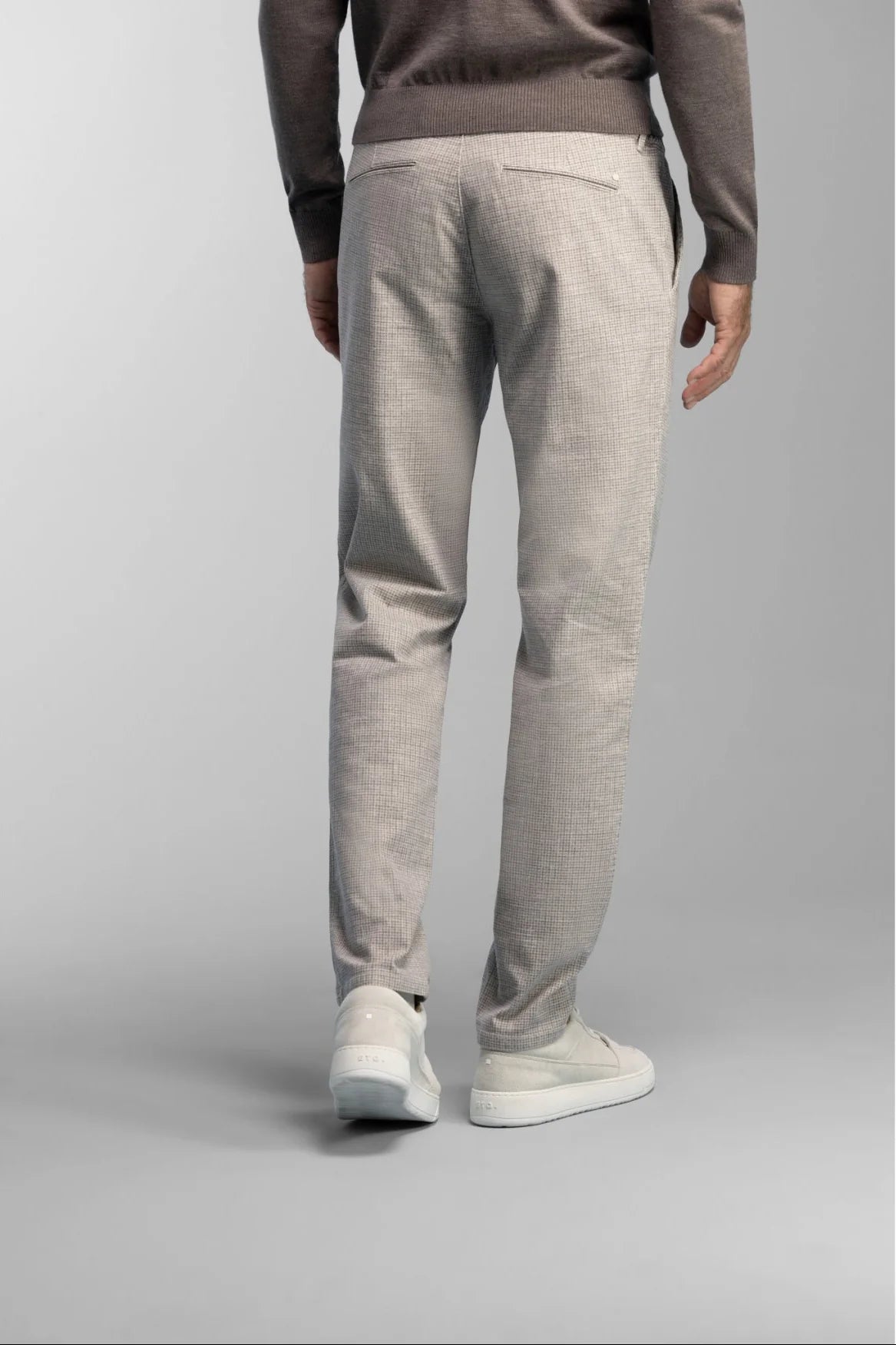 NORTH84 PANTS PLEATED CHINO CHECK BEIGE