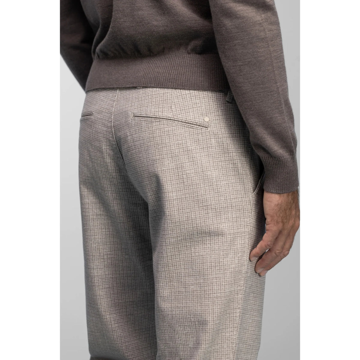 NORTH84 PANTS PLEATED CHINO CHECK BEIGE