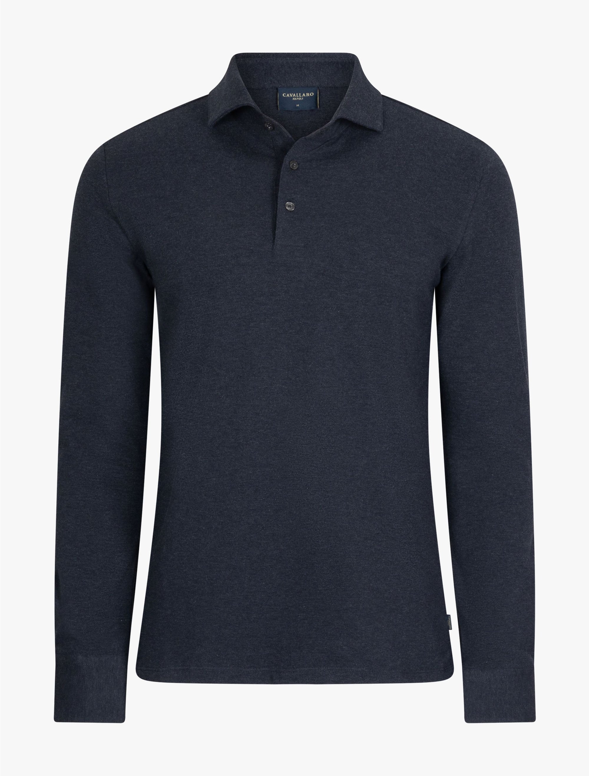 CAVALLARO POLO CAMICIA DARK BLUE MELANGE