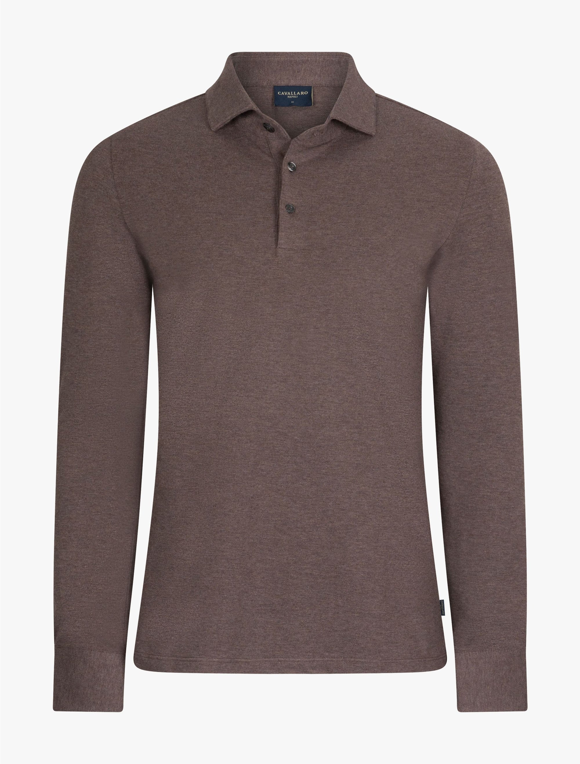 CAVALLARO POLO CAMICIA DARK TAUPE MELANGE