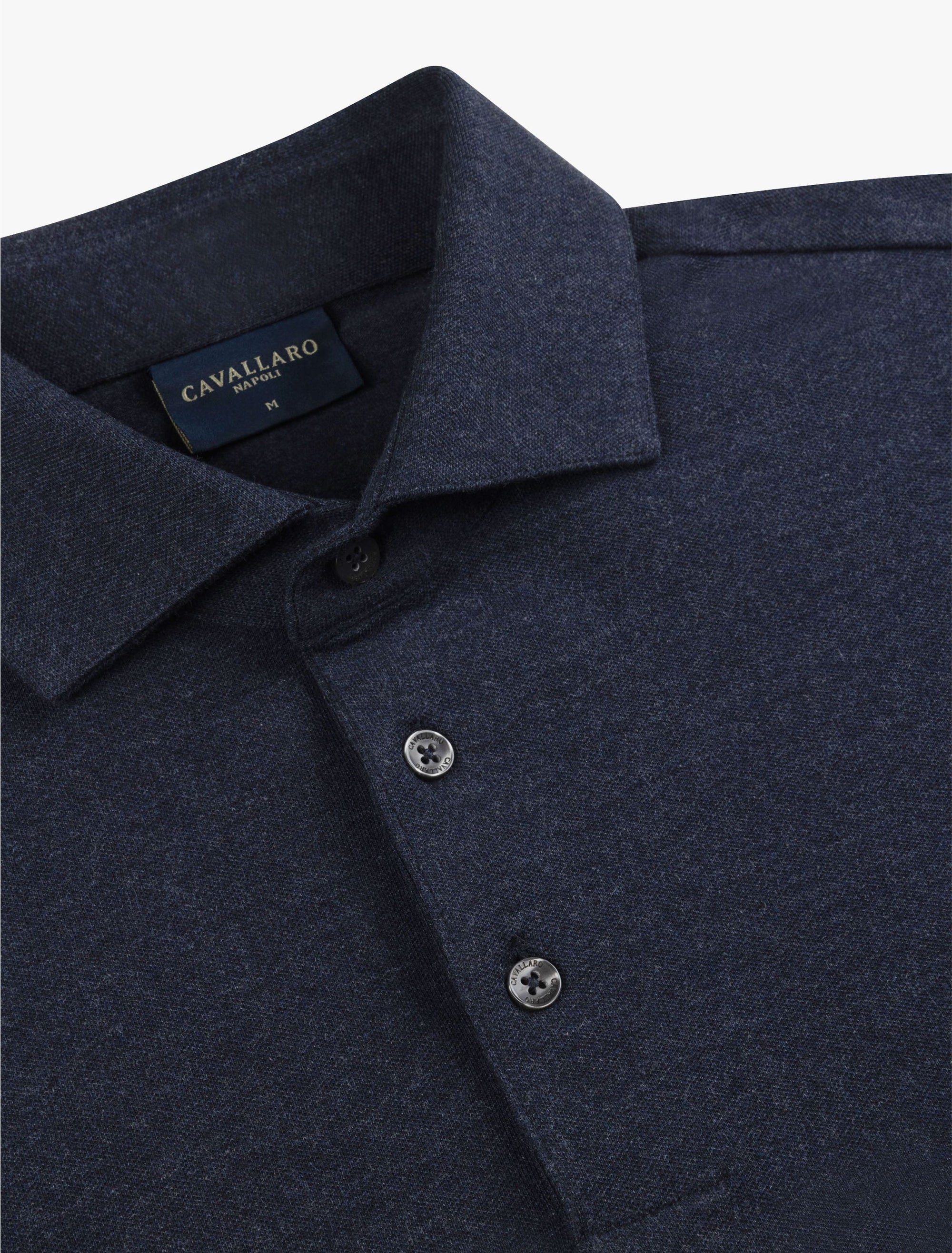 CAVALLARO POLO CAMICIA DARK BLUE MELANGE