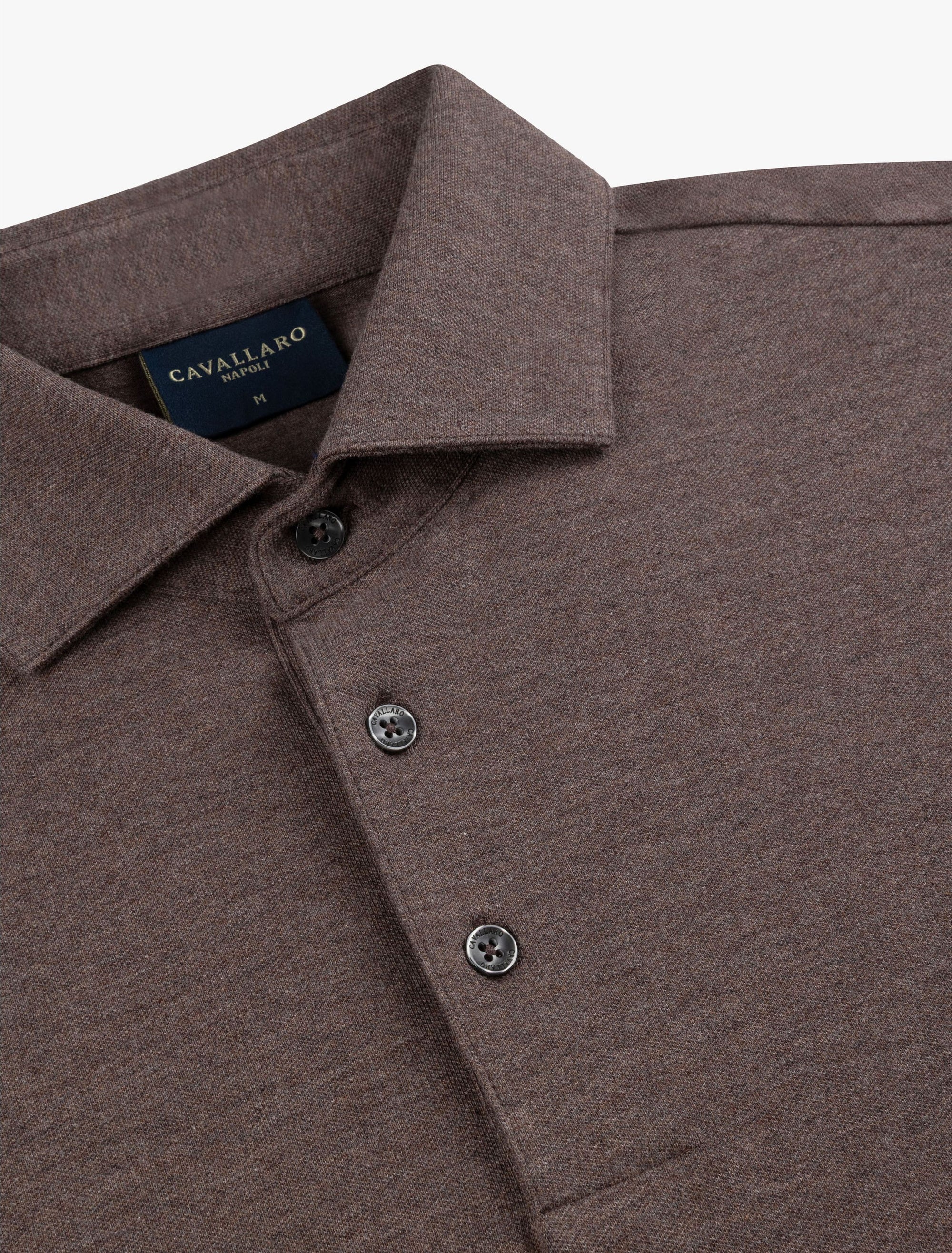 CAVALLARO POLO CAMICIA DARK TAUPE MELANGE