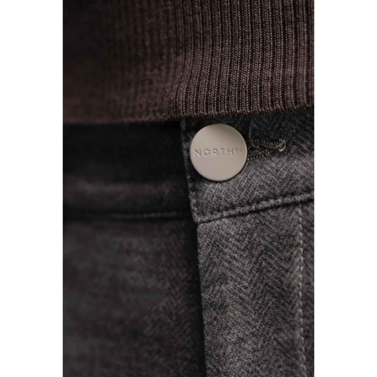 NORTH84 PANTS PRESTIGE CHINO GREY HERRINGBONE