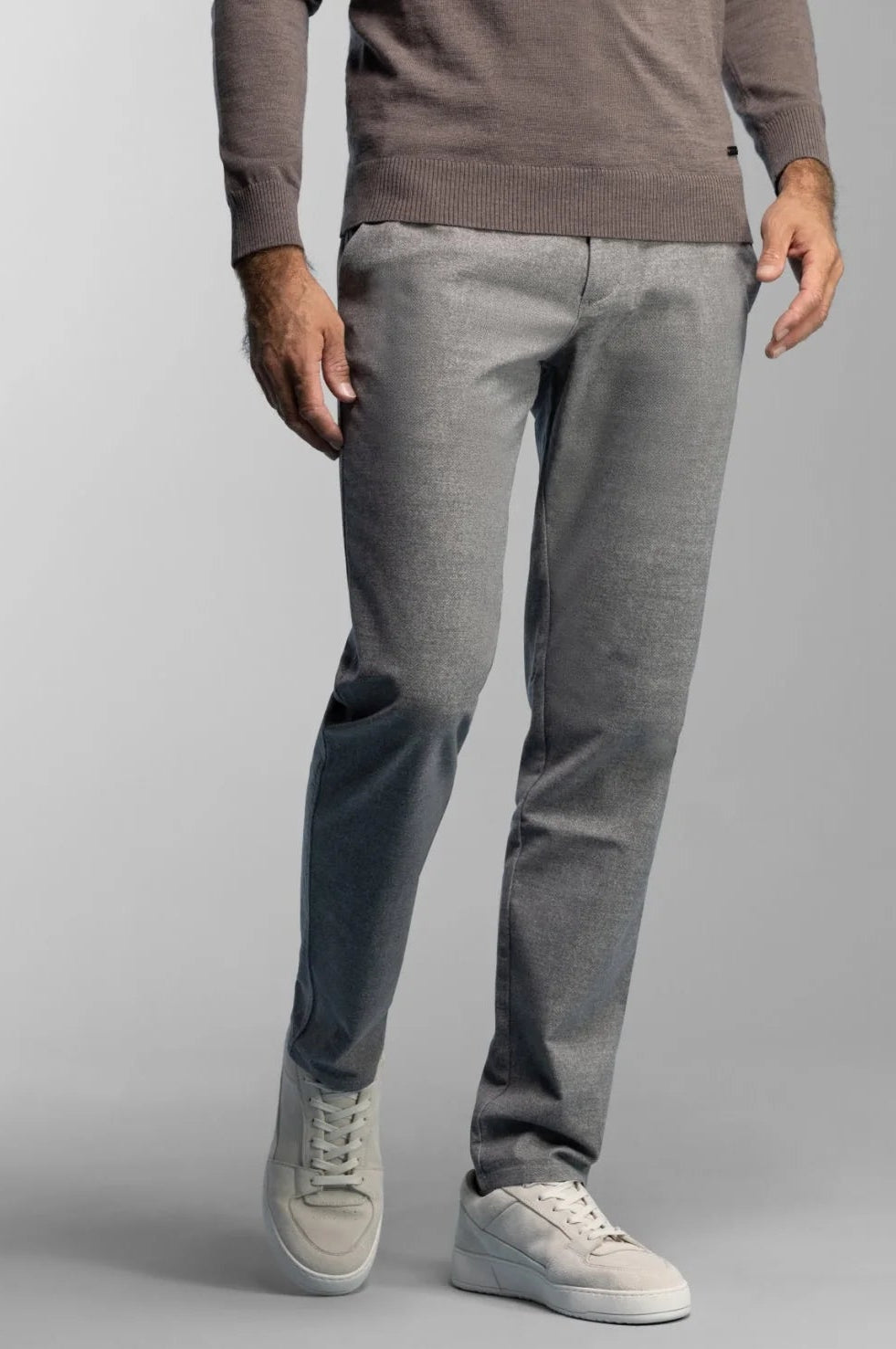 NORTH84 PANTS PRESTIGE CHINO GREY HERRINGBONE