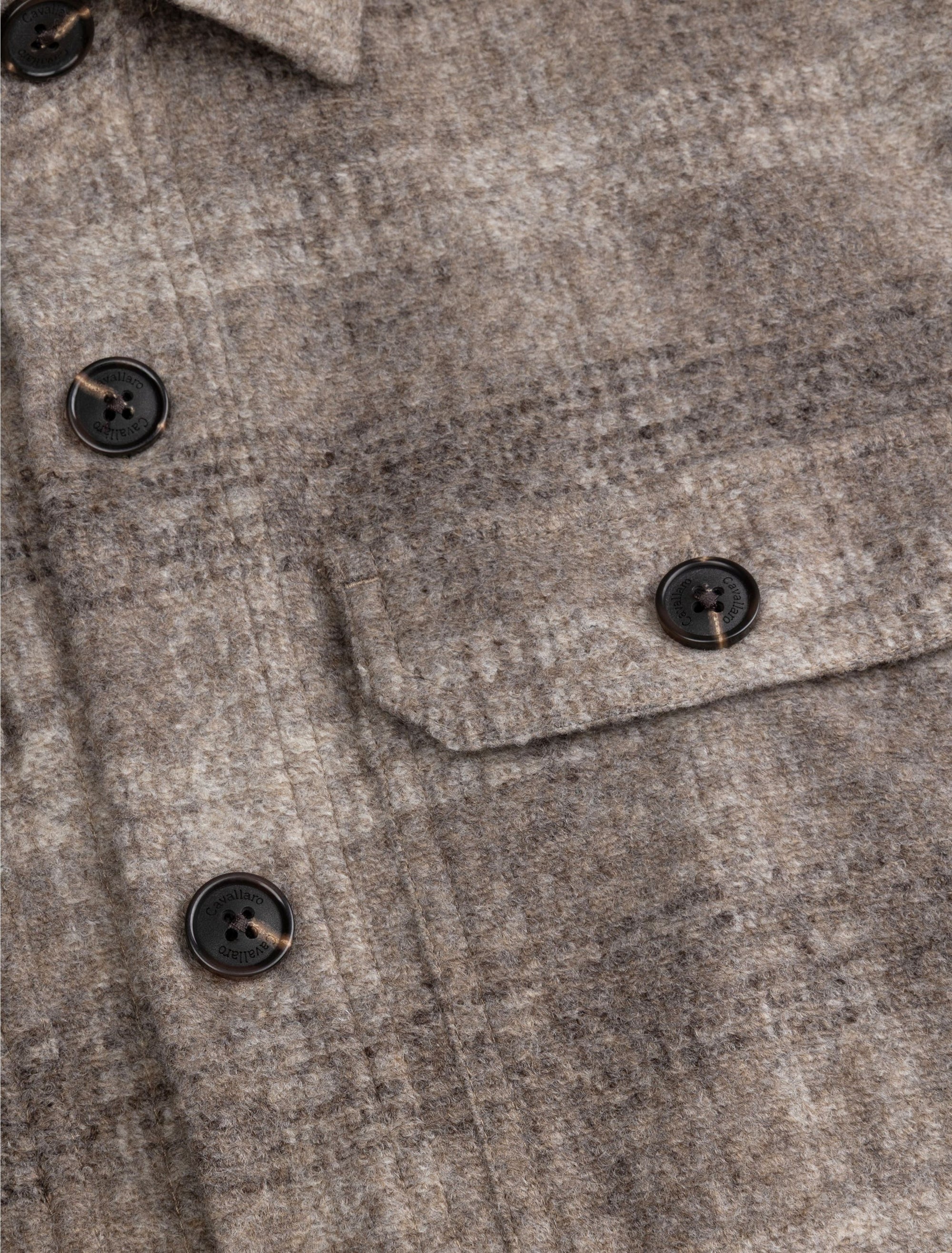 CAVALLARO OVERSHIRT SELVONI CHECK TAUPE