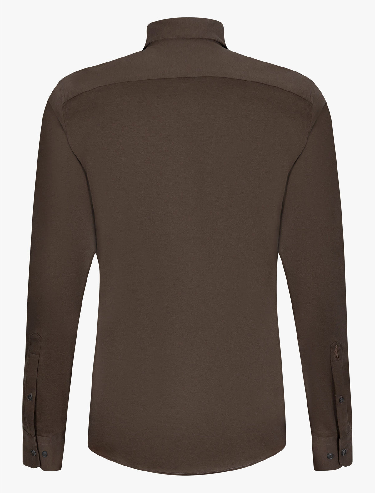 CAVALLARO OVERHEMD PIQUO SLIM FIT JERSEY DARK TAUPE