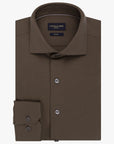 CAVALLARO OVERHEMD PIQUO SLIM FIT JERSEY DARK TAUPE