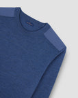 PAUL & SHARK PULLOVER SOFT COOL TOUCH WOOL CREWNECK VINTAGE INDIGO