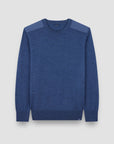PAUL & SHARK PULLOVER SOFT COOL TOUCH WOOL CREWNECK VINTAGE INDIGO