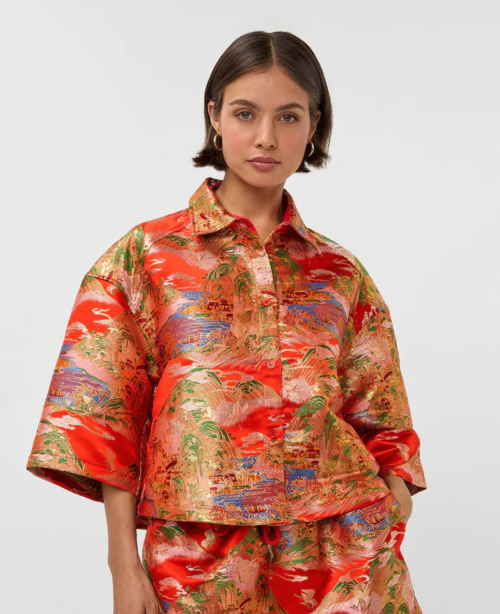 STUDIO AMAYA BLOUSE FIRA BOLD PRINT RED