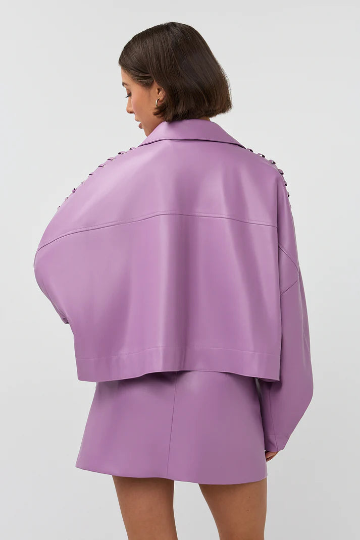 STUDIO AMAYA JAS ELINA JACKET VEGAN LEATHER LILA