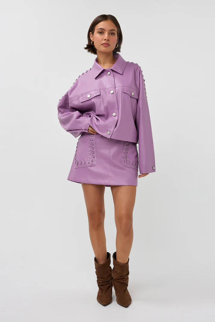 STUDIO AMAYA ROK SIENA SKIRT VEGAN LEATHER LILA