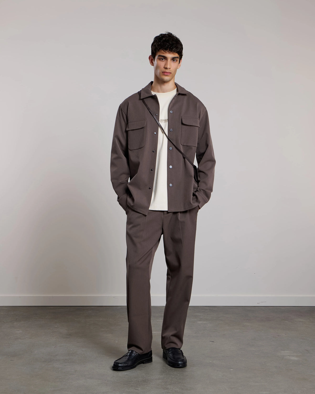 AEDEN OVERSHIRT ALBANO SHIRT DARK BROWN
