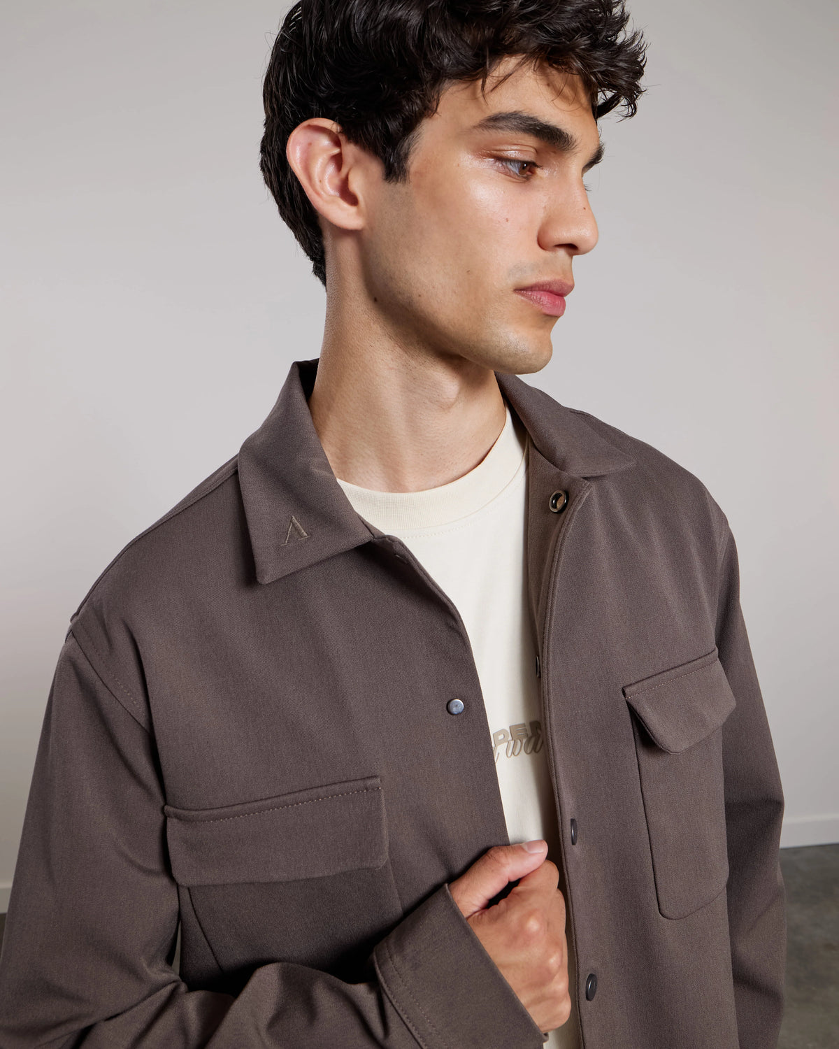 AEDEN OVERSHIRT ALBANO SHIRT DARK BROWN