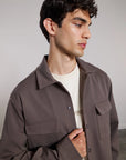 AEDEN OVERSHIRT ALBANO SHIRT DARK BROWN