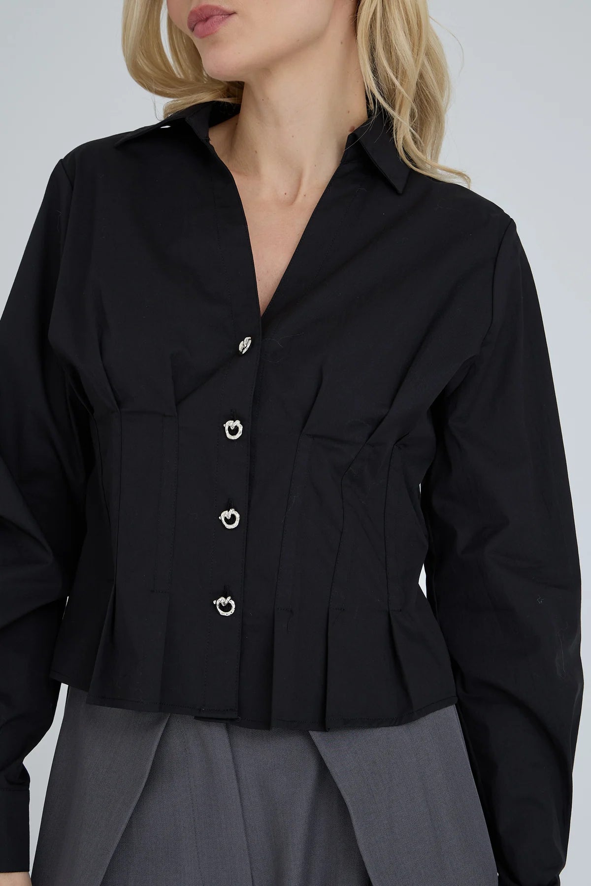 A-VIEW BLOUSE ANDRINE SHIRT BLACK