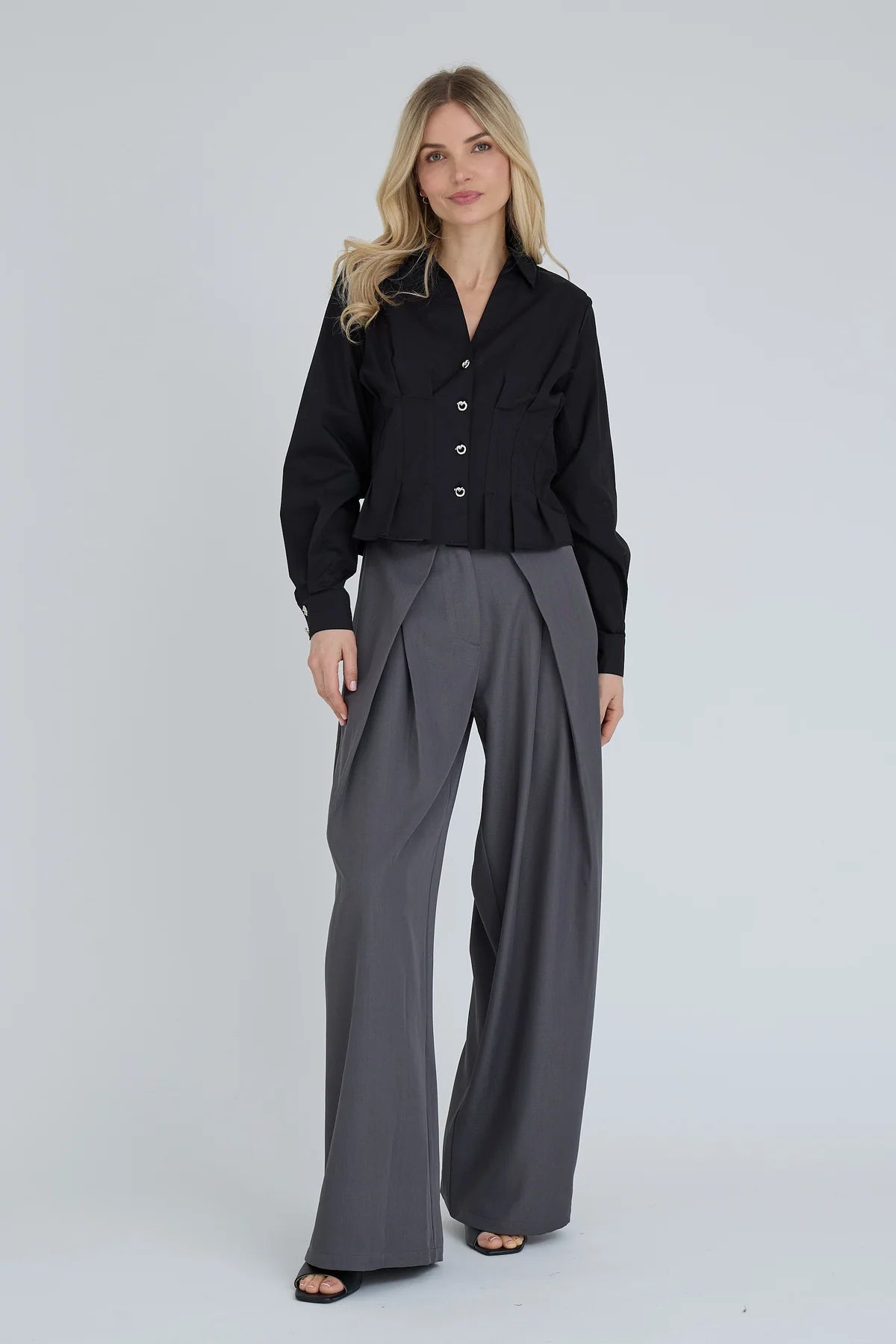 A-VIEW BLOUSE ANDRINE SHIRT BLACK