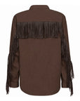 A-VIEW BLOUSE ANGELINE SHIRT DARK BROWN