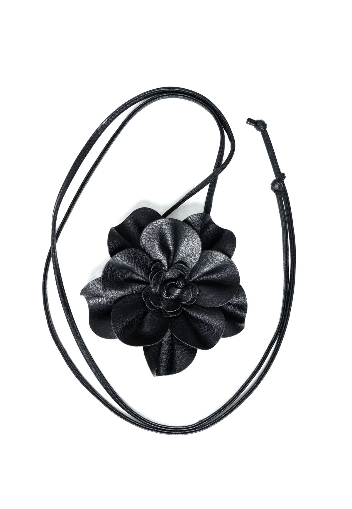 COSTER COPENHAGEN RIEM FLOWER WRAP BELT BLACK