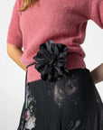COSTER COPENHAGEN RIEM FLOWER WRAP BELT BLACK