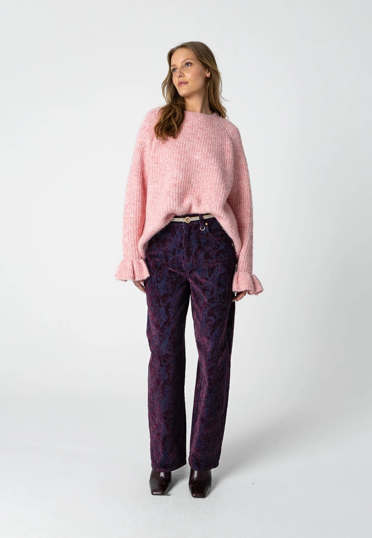 COSTER COPENHAGEN PULLOVER KNIT WITH VOLUME CUFF ROSE