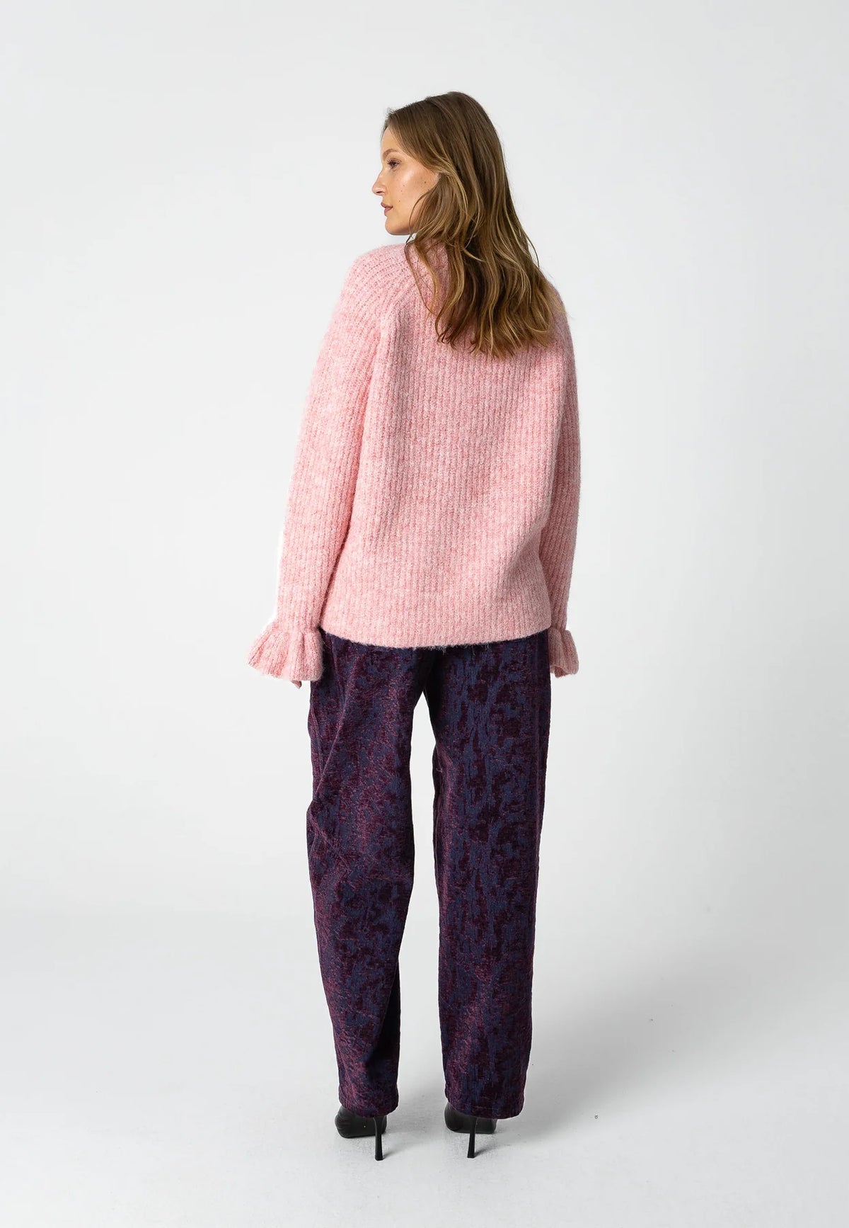COSTER COPENHAGEN PULLOVER KNIT WITH VOLUME CUFF ROSE