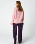 COSTER COPENHAGEN PULLOVER KNIT WITH VOLUME CUFF ROSE