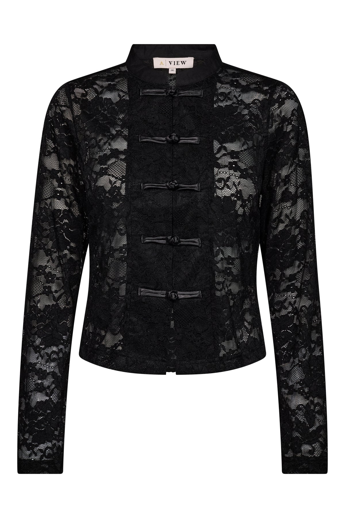 A-VIEW BLOUSE BETTI LACE SHIRT BLACK