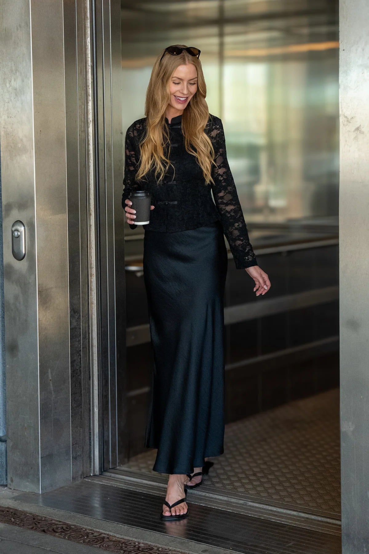 A-VIEW BLOUSE BETTI LACE SHIRT BLACK