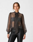 COSTER COPENHAGEN BLOUSE WITH TIE GREY