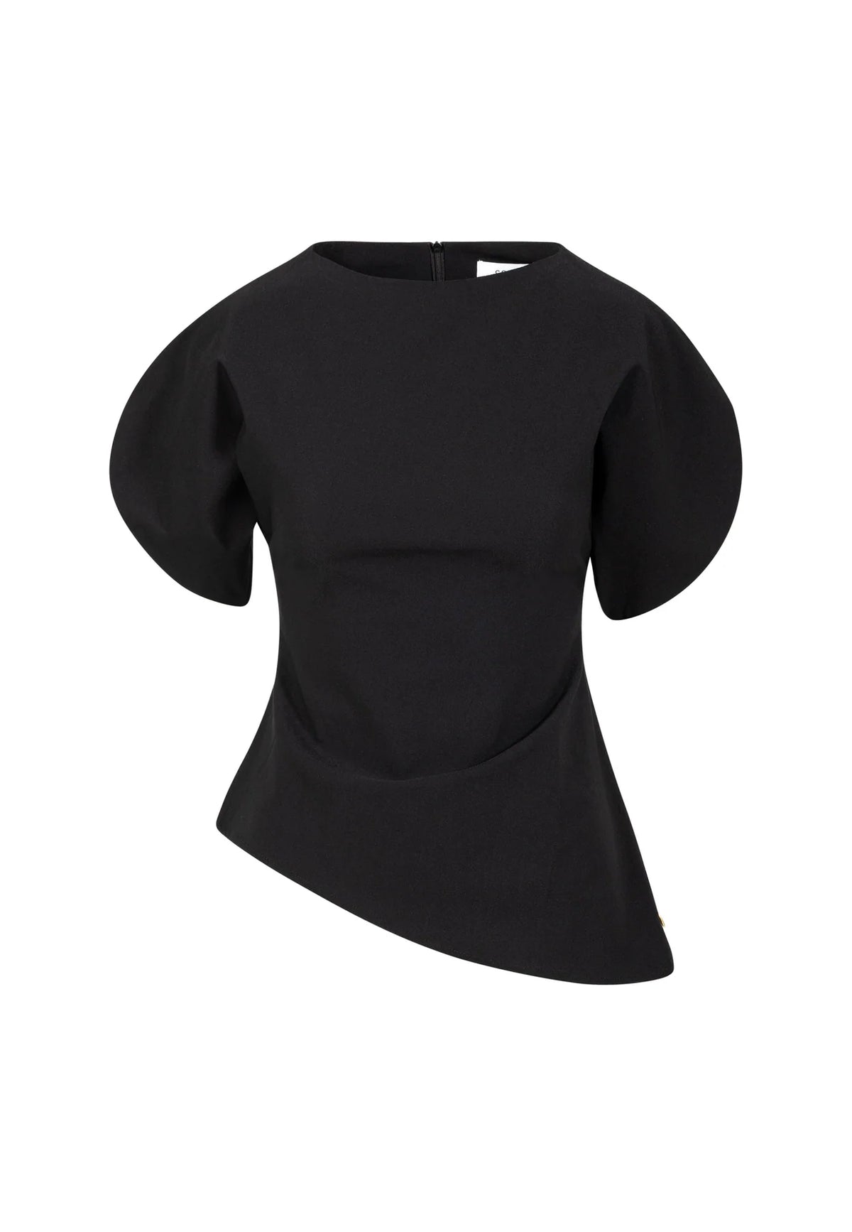 COSTER COPENHAGEN TOP ASYMETRIC WITH VOLUME SLEEVES BLACK