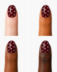 FREAKY NAILS GELNAGELS PRESS-ON BURGUNDY PINK DOTS ♥