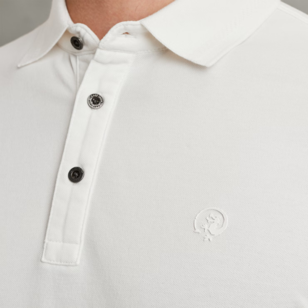 CAST IRON POLO FINE PIQUE STRETCH ESSENTIAL SNOW WHITE