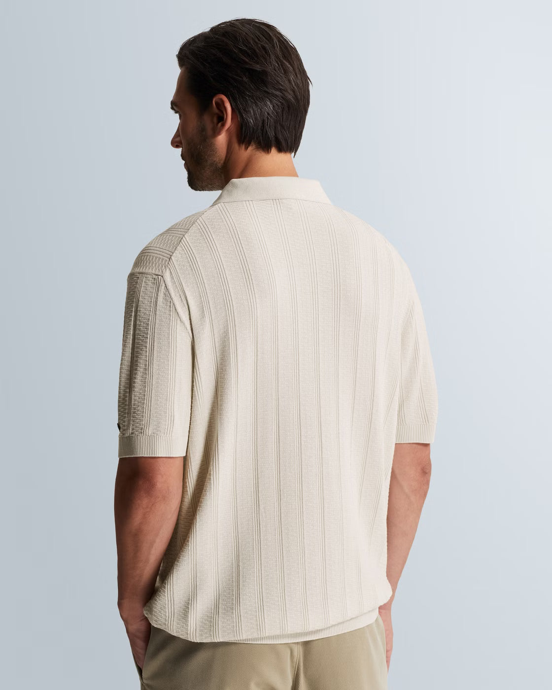 CAST IRON POLO ALLOVER STRUCTURE REGULAR FIT BEIGE