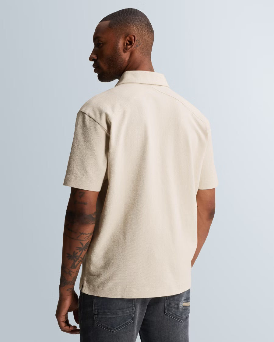 CAST IRON POLO RELAXED FIT STRUCTURE SILVER BIRCH