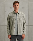 CAST IRON OVERSHIRT DOBBY LONG SLEEVE YARN DYED CHECK DRIZZLE