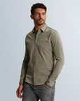 CAST IRON OVERHEMD TWILL JERSEY 2 TONE DRIED SAGE