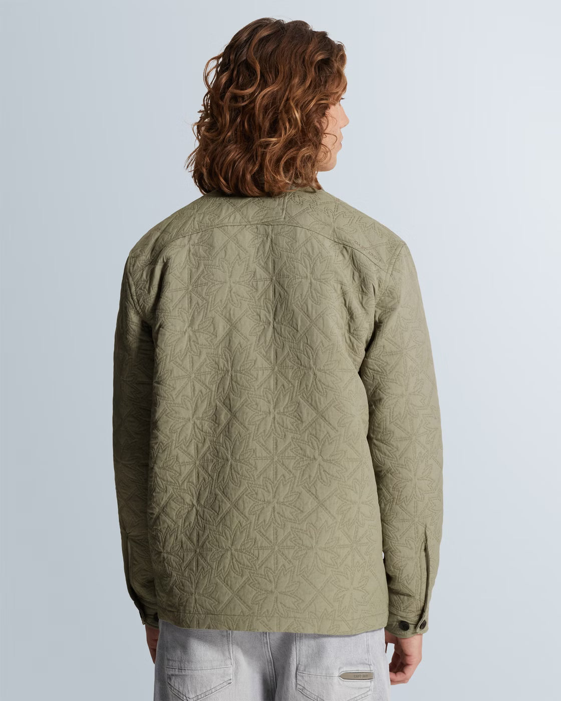 CAST IRON OVERSHIRT TECH JACQUARD SOLID DRIED SAGE
