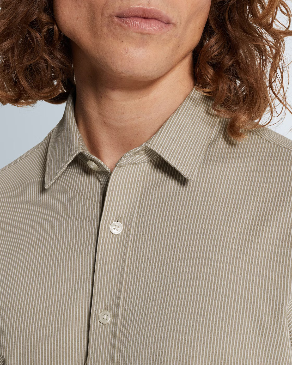 CAST IRON OVERHEMD TEC DOBBY JERSEY STRIPE ALUMINUM