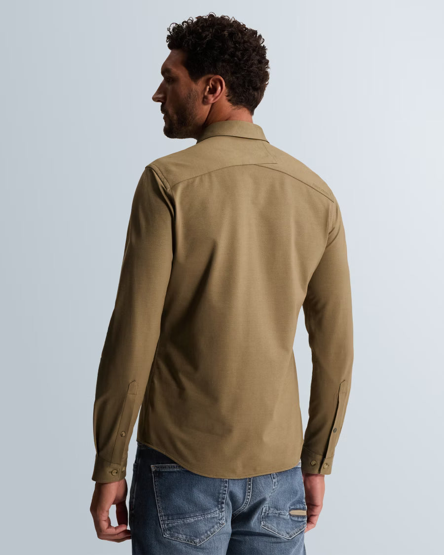 CAST IRON OVERHEMD TWILL JERSEY SHIRT WALNUT