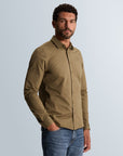 CAST IRON OVERHEMD TWILL JERSEY SHIRT WALNUT